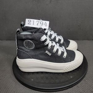 Justice Sport High Top Platform Shoes Youth Sz 3 Black White Sneakers Trainers